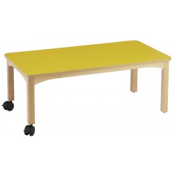 Table rectangle 120 x 60 cm avec 2 roulettes Wikicat