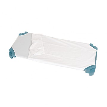 Drap sac de couchage blanc pour couchette maternelle